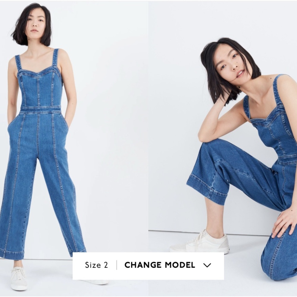 Madewell denim seamed jumpsuit size 4